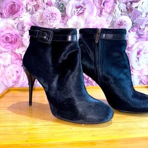 Tod’s Gomma leather-trimmed calf hair ankle boots size 10